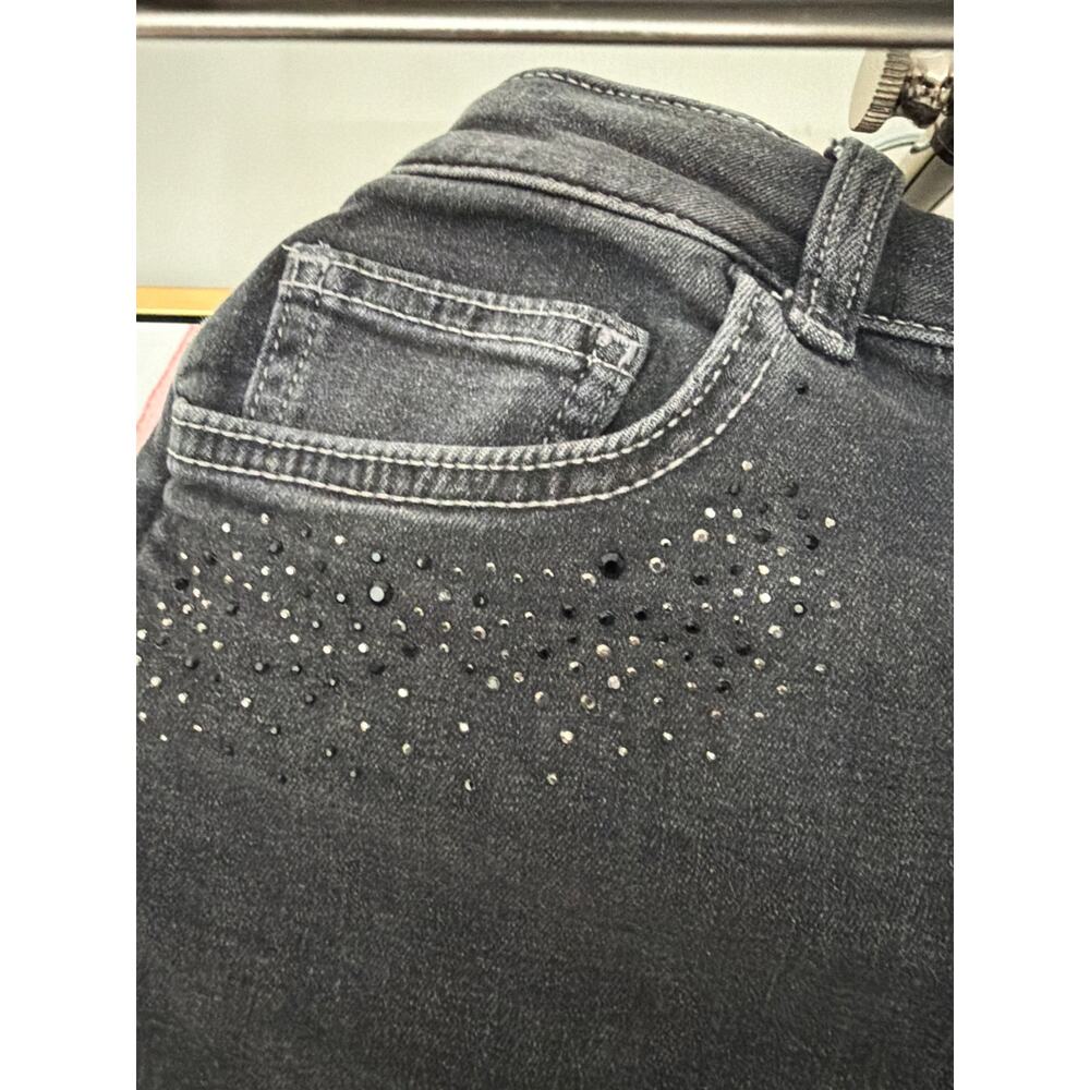 MNG Mango Rhinestone Embellished Black Flare Jeans - Size XS - Picture 2 of 9